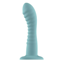 Passion Play Liquid Silicone Ridged Dildo - Blue